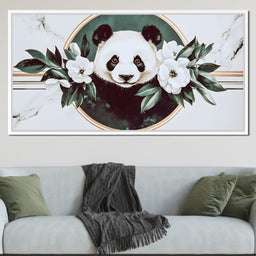 Panda Reverie Floral Embrace - NicheCanvas