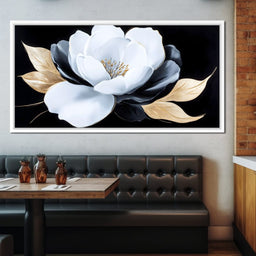 White Petals Night Blossom - NicheCanvas