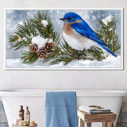 Snowy Bluebird Tranquility - NicheCanvas