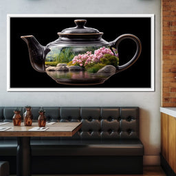 Zen Teapot Garden Reflection - NicheCanvas
