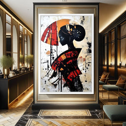 Silhouette Harmony in Amber Tones - NicheCanvas