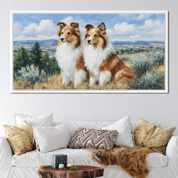 Pastoral Collie Duo Countryside - NicheCanvas