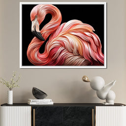 Silk Strand Flamingo Curve - TooplesArt - NicheCanvas
