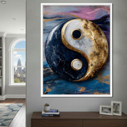 Golden Yin Yang Balance Flow - NicheCanvas