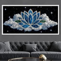 Celestial Lotus over Starlit Cloud - NicheCanvas