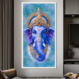Royal Blue Ganesha Divine Blessing - NicheCanvas