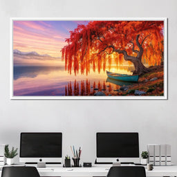 Whispers of the Crimson Willow - TooplesArt - NicheCanvas