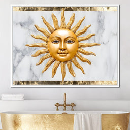 Celestial Golden Sunburst Marble - NicheCanvas