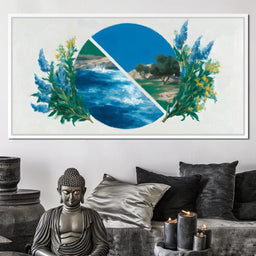 Mediterranean Sea and Olive Grove - NicheCanvas