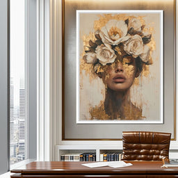 Golden Petal Visage - NicheCanvas