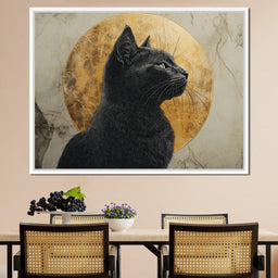Golden Feline Aura Portrait - NicheCanvas