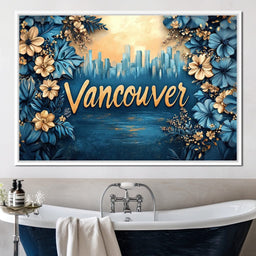Golden Blooms Vancouver Cityscape - NicheCanvas
