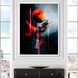 Celestial Lunar Terracotta Orbit - NicheCanvas