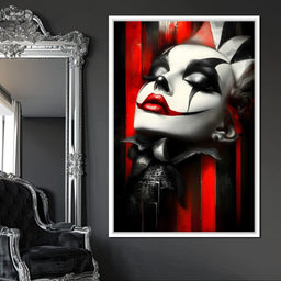 Gothic Harlequin Red Kiss - NicheCanvas