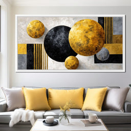 Modern Gold Geometric Orbs - NicheCanvas