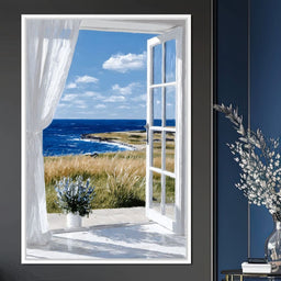 Ocean Breeze Through Open Window - NicheCanvas