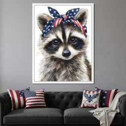 Patriotic Bandana Raccoon - NicheCanvas