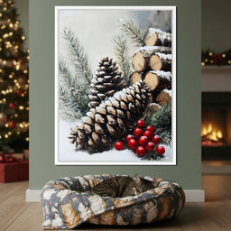 Snowy Pinecone Winter Gathering - NicheCanvas