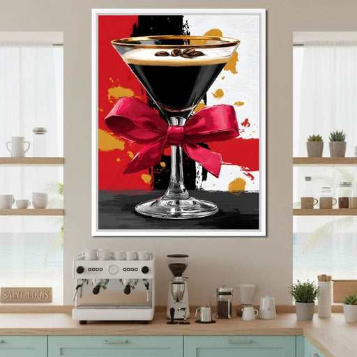 Espresso Martini Red Bow Canvas Print