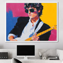 Vibrant Retro Electric Guitarist - NicheCanvas