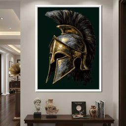 Gold Spartan Helm Battle Relic - NicheCanvas