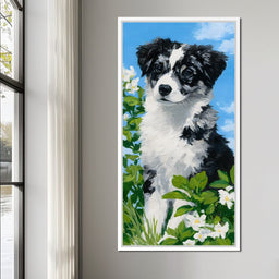 Puppy Dreams in Spring Meadows - NicheCanvas