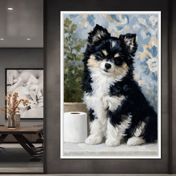 Playful Puppy Bathroom Guard - NicheCanvas