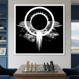 Celestial Eclipse Monochrome Burst - NicheCanvas