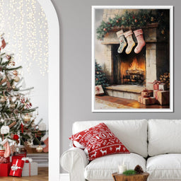 Cozy Christmas Hearth Stockings - NicheCanvas