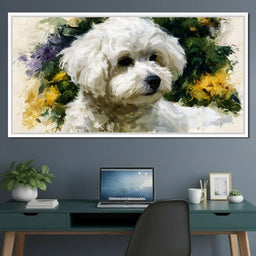 Gentle White Dog Companion - NicheCanvas