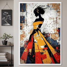 Women in Yellow Dress - NicheCanvas