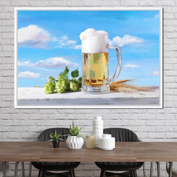 Golden Mug Amidst Summer Clouds - NicheCanvas