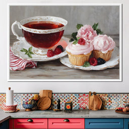 Tea Time Cupcakes and Berries - NicheCanvas
