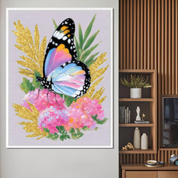Radiant Butterfly among Blossoms - NicheCanvas