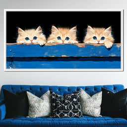 Curious Kitten Trio Peering Charm - NicheCanvas