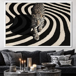 Leopard in Monochrome Swirls - NicheCanvas