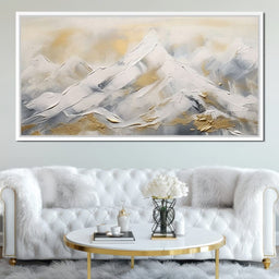 Golden Alpine Snowy Peaks - NicheCanvas
