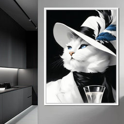 Sophisticated Feline Reverie - NicheCanvas