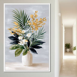 Golden Botanicals Still Life - NicheCanvas