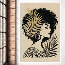 Tropical Noir Lady Silhouette - NicheCanvas