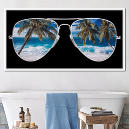 Tropical Seaside Aviators View - NicheCanvas