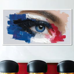 Vivid Blue Eye Impasto Vision - NicheCanvas