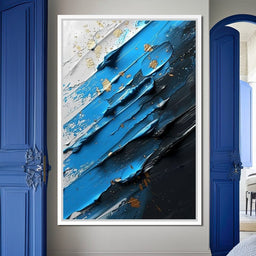 Sapphire Currents Goldleaf Flow - NicheCanvas