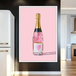 Blush Rose Champagne Heart - NicheCanvas