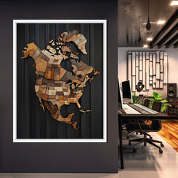 North America & Canada Wooden Art - Johanjjf - NicheCanvas