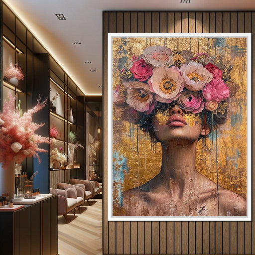 Golden Petals Hair Canvas Print