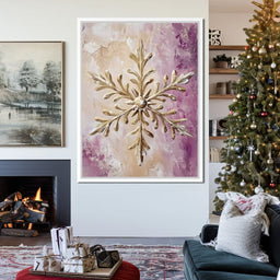 Golden Snowflake Abstract Glow - NicheCanvas