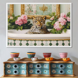 Leopard Luxe Floral Bathing - NicheCanvas