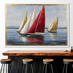 Bold Regatta On Open Water - NicheCanvas