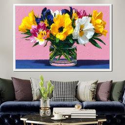 Spring Poppies Glass Vase Pink - NicheCanvas